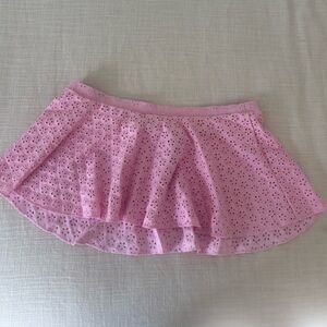 NWT PINK x Frankie’s Bikinis Pink Eyelet Swim Skirt